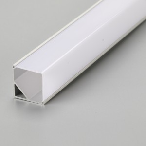 Сребърен 90 градусов LED лентов алуминиев профил на канала